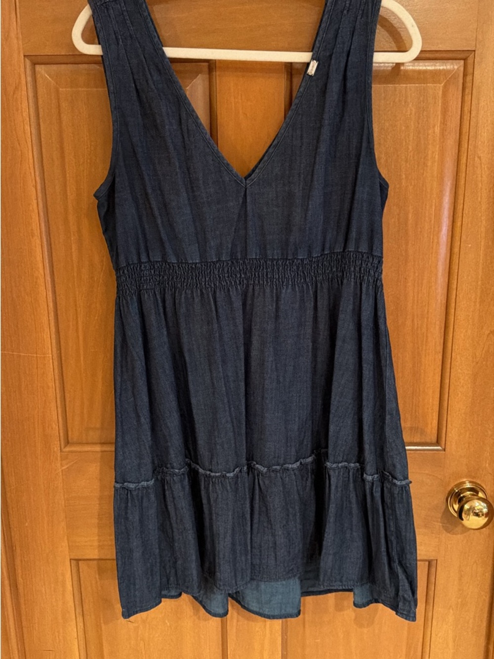 Seven7 Dark Blue V-Neck Tiered Sundress